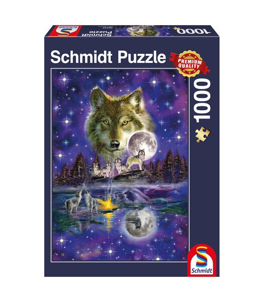 Puzzle de  Loup au clair de lune - 1000 pièces - 12+.