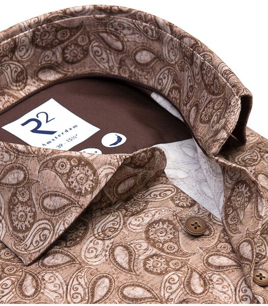 R2 Chemise Stretch Paisley Beige