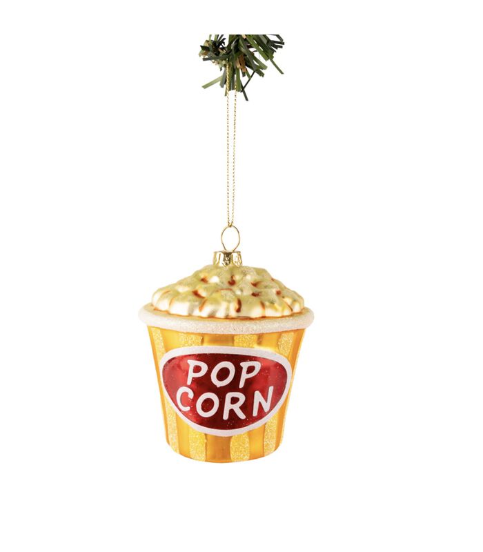 Kerstbal Popcorn 9 cm image number 0