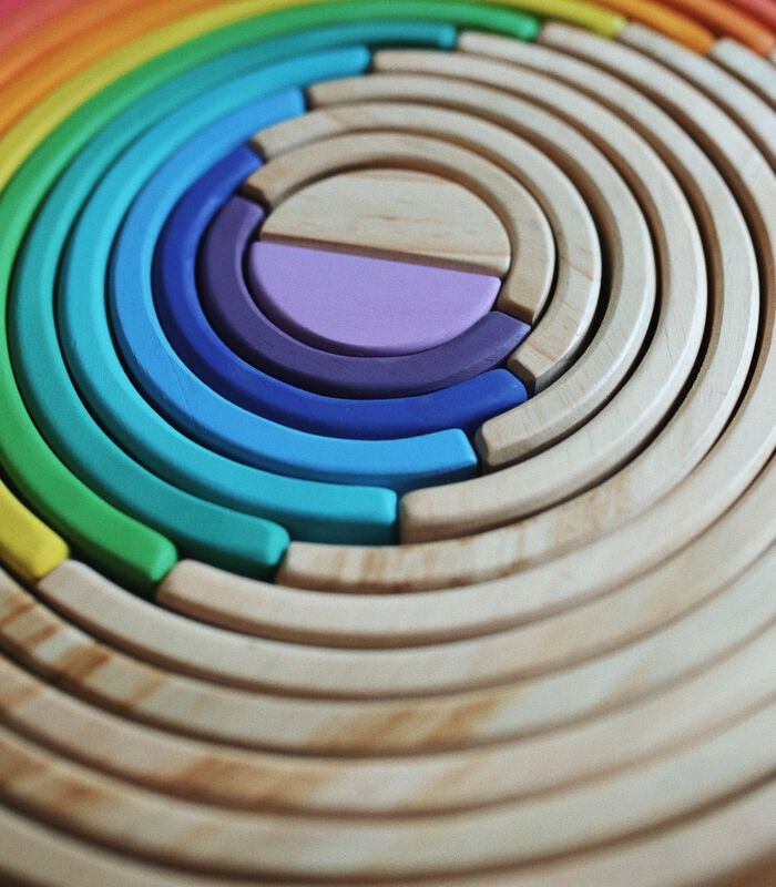 houten speelgoed regenboog groot - Naturel image number 5
