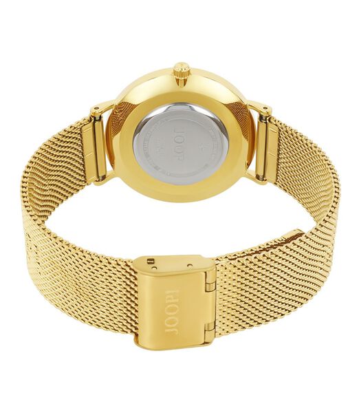 Quartz horloge voor dames, roestvrij staal IP goud | leer