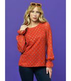Lurex blouse met polka dots DISCO image number 3