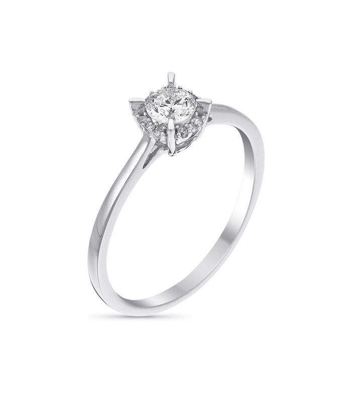 Ring 'Amoureuse' witgoud en diamanten image number 0