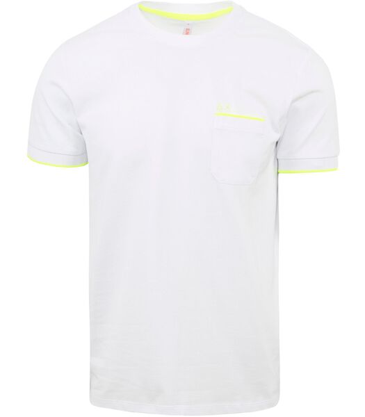 Sun68 T-Shirt Neon Rayures Blanche