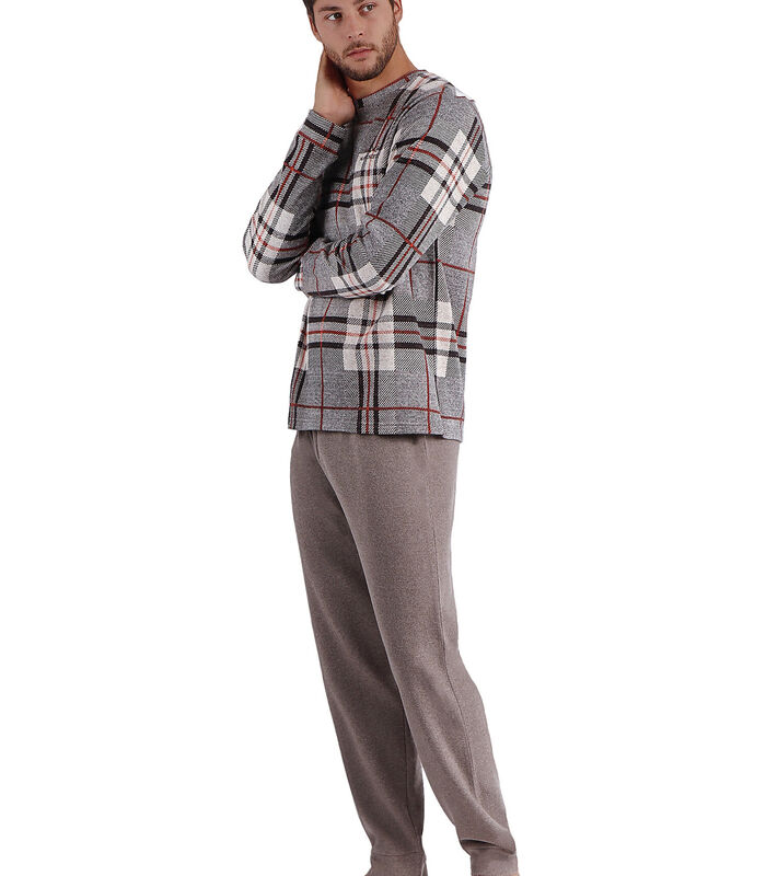 Pyjama loungewear broek en top met lange mouwen Tartan image number 2