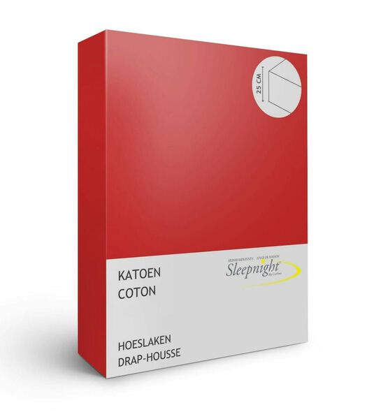 Drap-houssse rouge coton (coin 25 cm)
