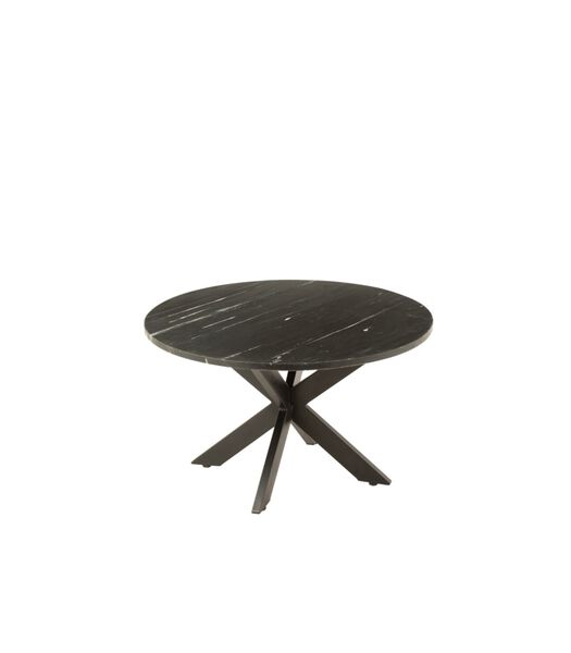 Marble - Table basse - ronde 80cm - marbre - noir - abat-jour unique - pied araignée - acier noir