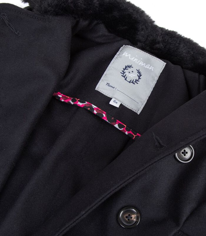 Manteau drap de laine col imitation fourrure image number 3