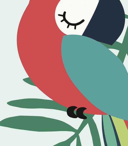 TROPICA - Affiche enfant encadrée - Le perroquet (vert)