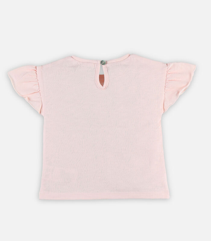 Roze T-shirt met korte mouwen en lovertjes image number 3