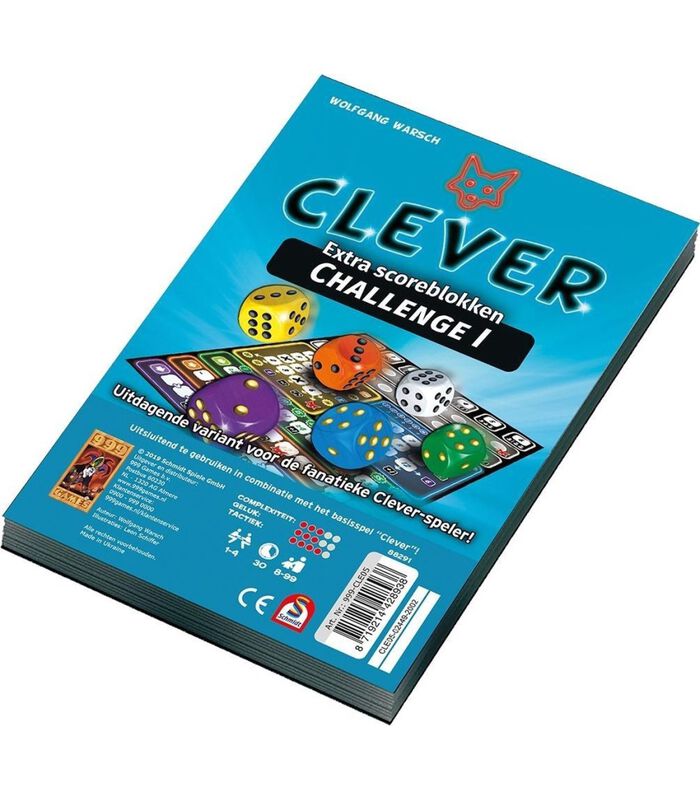 999 Games Clever Challenge Scoreblok - Dobbelspel - 8+ image number 0