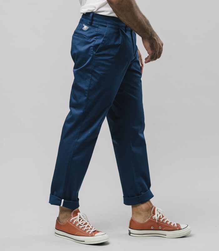 Pleated Chino Pants Navy image number 3