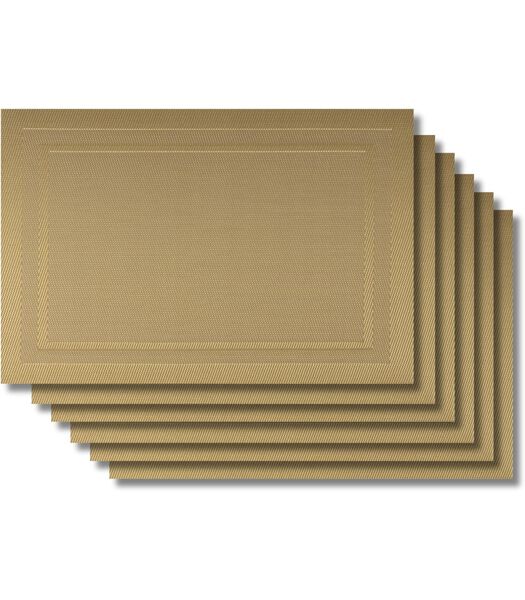 Placemats - Gold - 45 x 31 cm - 6 Stuks