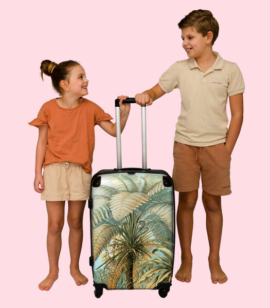 Bagage à main Valise avec 4 roues et serrure TSA (Vintage - Palmier - Haeckel - Art - Tropical)