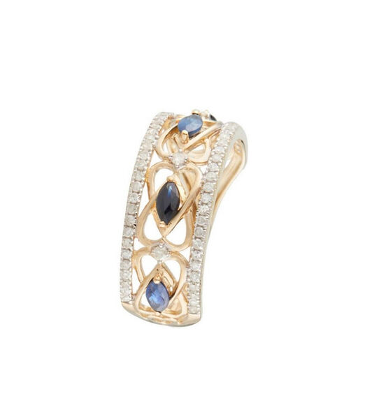 Ring "Royal Saphir" Geel Goud en Diamanten