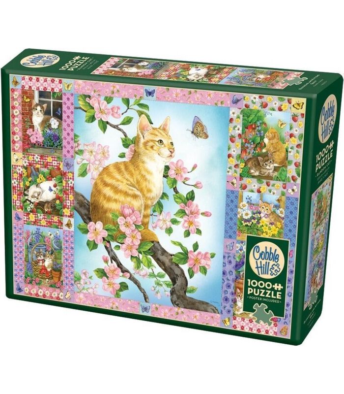 puzzel Blossoms and Kittens Quilt - 1000 stukjes image number 0