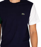 T-shirt coupe classique en jersey de coton color-block image number 3