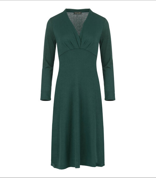 Knie lang Empire Line Knit Style Dress Green
