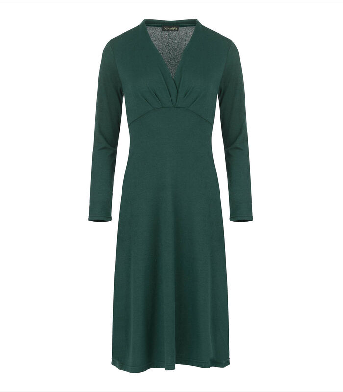 Knie lang Empire Line Knit Style Dress Green image number 0