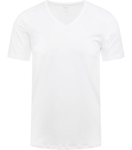 V-hals Dry Cotton T-shirt Wit
