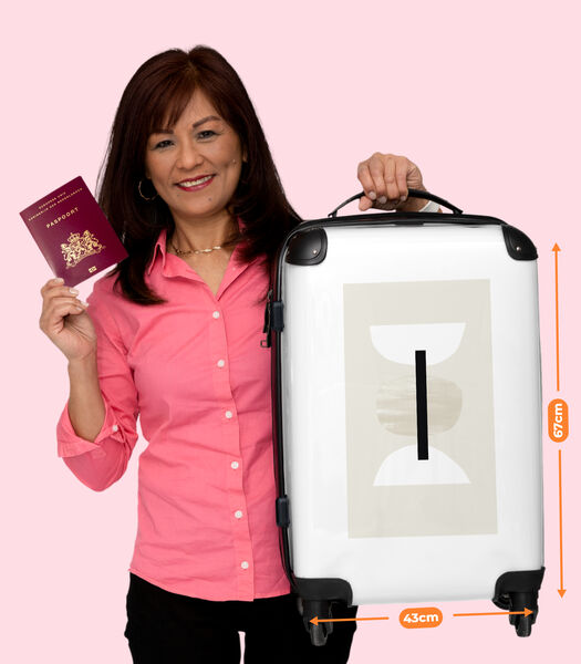 Handbagage Koffer met 4 wielen en TSA slot (Abstract - Beige - Vormen - Kunst)