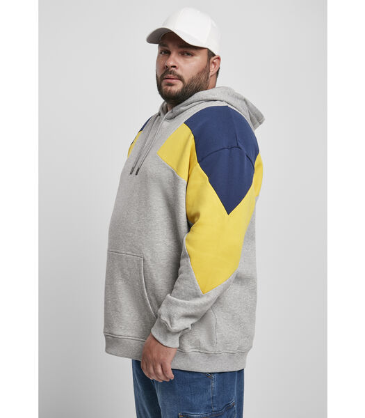 Hooded sweatshirt oversize 3-tone (grandes tailles)