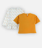 Set de 2 t-shirts en coton BIO, moutarde/écru image number 2