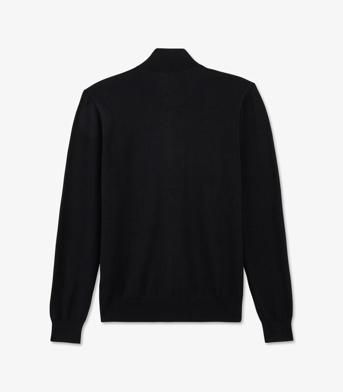 Cardigan noir zippé en coton - image number 2