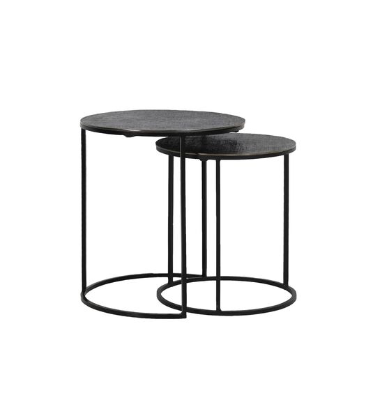 Table d'appoint Rengo - Noir/Nickel - Ø49cm