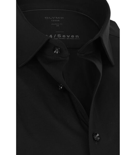 Luxor Jersey Stretch Overhemd 24/Seven Zwart