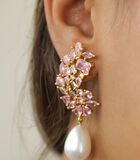 Boucles d'oreilles 'Golden Frosty Pearl' image number 1