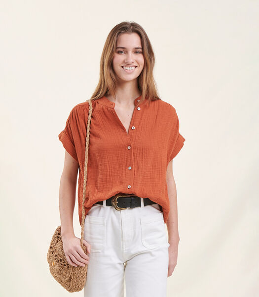Oranje blouse van katoen