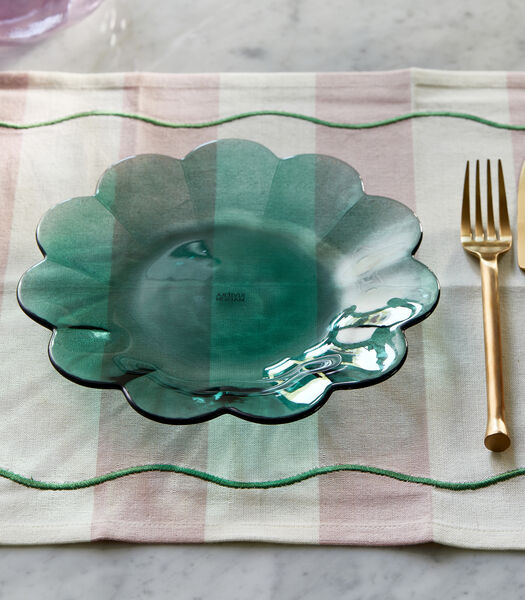 Toulouse dinerbord Groen - glazen bord transparant diep bord 21 cm