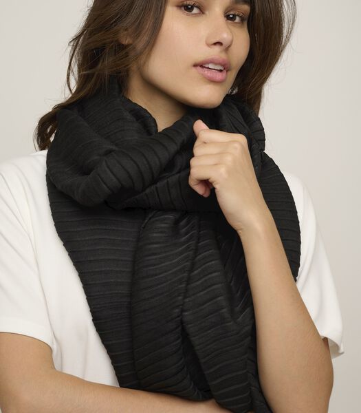 Plissé sjaal Zwart OS