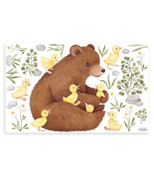 Stickers ours brin et canetons Lucky Ducky, Lilipinso