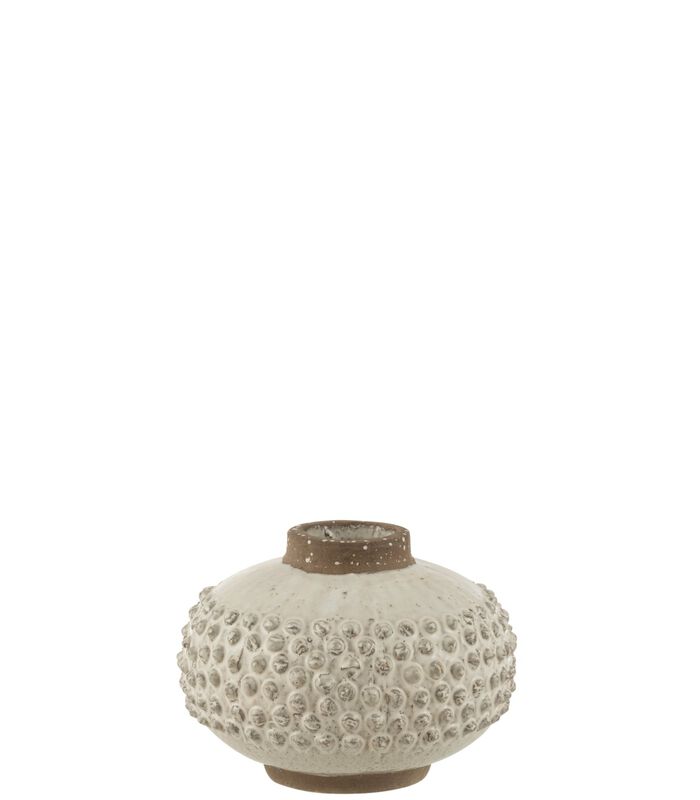 Vase Bord Pointu Ceramique Blanc/Gris Small image number 0