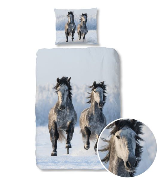 Dekbedovertrek Snowhorses Grey Flanel
