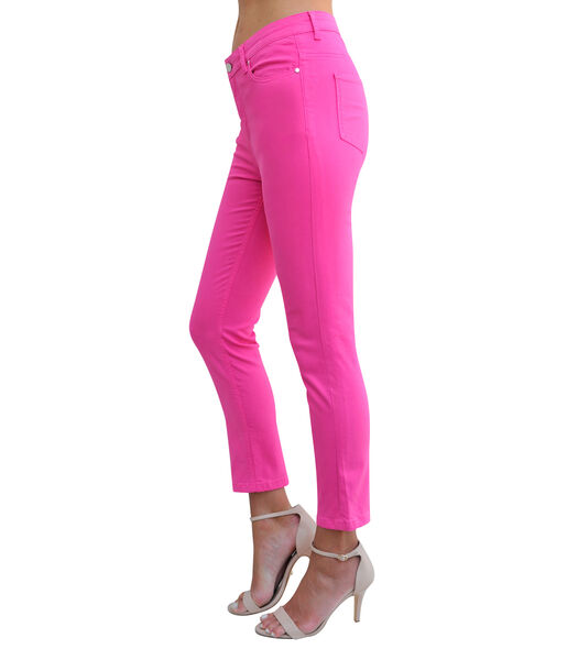 RUSSELL Jeans taille haute coton stretch fuchsia