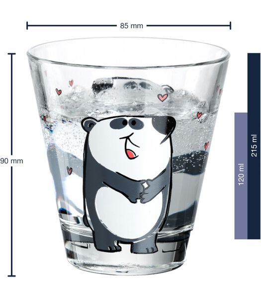 Ensemble de verres pour enfants  Bambini Panda 215 ml - 3 pièces