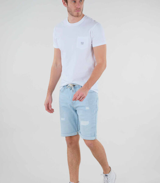 FELIX - Gescheurde en vervaagde denim short