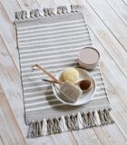 Badmat Stripes & Structure Taupe Wit image number 3