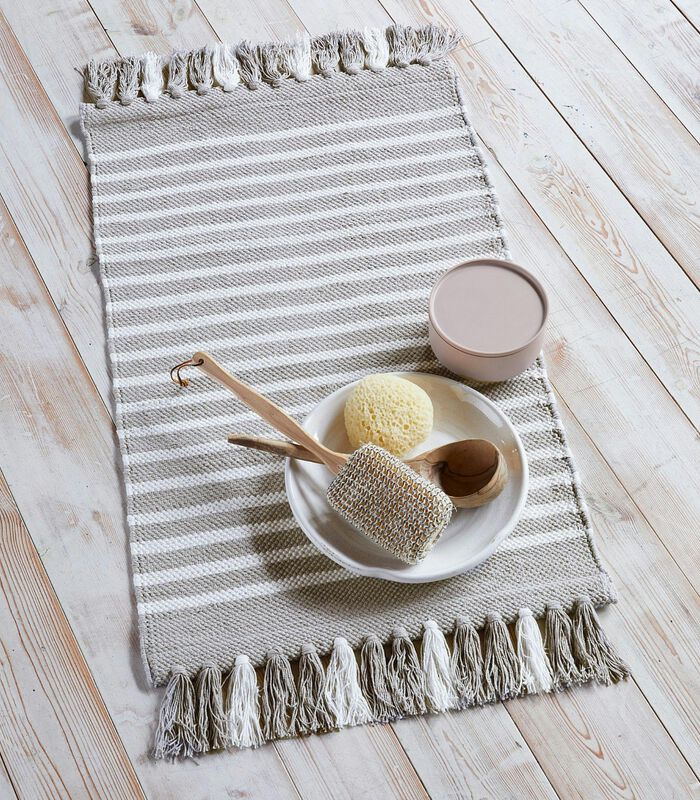 Tapis de bain Stripes & Structure Taupe image number 3