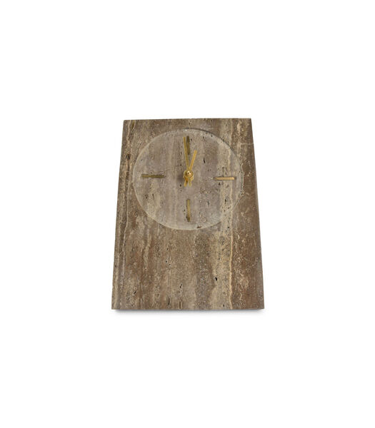 Horloge de table 16xH23,5cm travertin gris Zone