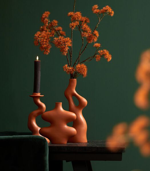 Bougeoir Organic Swirl - Orange - 12x11,5x25,5cm