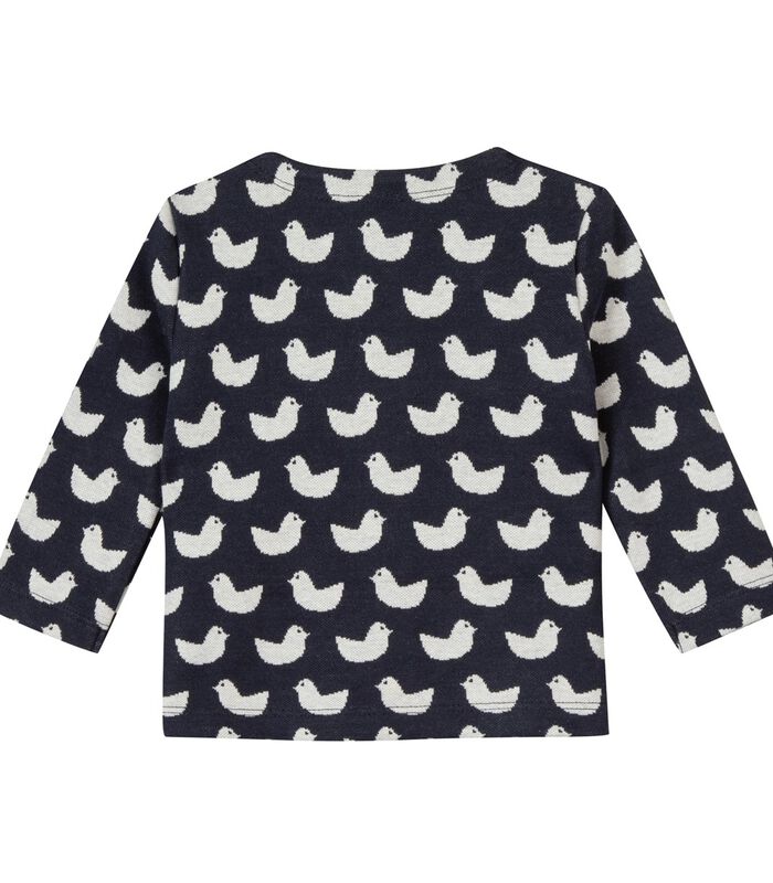 Sweater met knoopsluiting in Oeko-Tex jacquard breisel image number 1