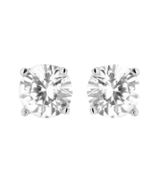 Boucles d'oreilles, de base en argent 925 et zircon cubique brillant rhodié