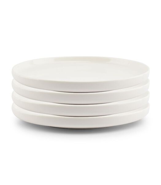 Assiette plate 25cm blanc Nuo - (x4)