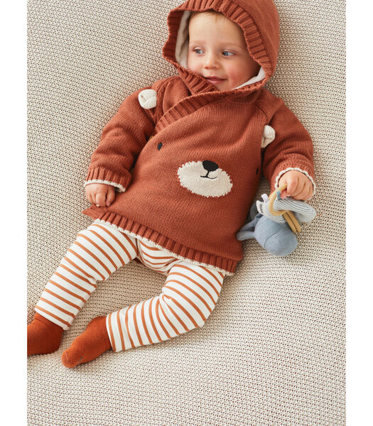 Grenouillère bébé en laine épaisse ourson