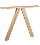 Lot de 2 pieds de table à 3 positions - Chêne massif  - Transparente - 72x79x10 cm - Tablo image number 2