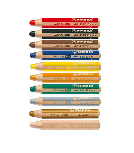 STABILO Woody 3 in 1 crayon de couleur 10 pièce(s)